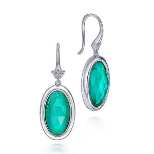 Gabriel Fashion Silver Color Solitaire Drop Earrings EG12120SVJMC