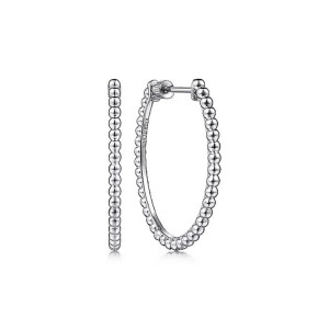 Gabriel Fashion Silver Bujukan Oval Classic 30mm Hoop Earrings EG14440SVJJJ