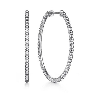 Gabriel Fashion Silver Bujukan Oval Classic 50mm Hoop Earrings EG14441SVJJJ