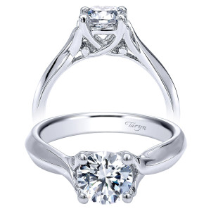 Taryn 14k White Gold Round Twisted Engagement Ring TE10182W4JJJ