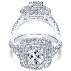Taryn 14k White Gold Round Double Halo Engagement Ring TE10188W44JJ