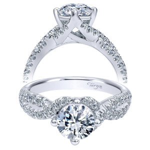 Taryn 14k White Gold Round Twisted Engagement Ring TE10197W44JJ