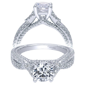 Taryn 14k White Gold Round Twisted Engagement Ring TE10282W44JJ