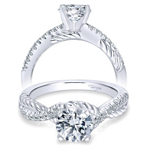 Taryn 14k White Gold Round Twisted Engagement Ring TE10298W44JJ