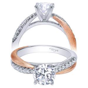 Taryn 14K White/Rose Round Twisted Engagement Ring TE10300T44JJ
