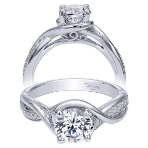 Taryn 14k White Gold Round Twisted Engagement Ring TE10315W44JJ