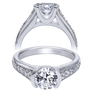 Taryn 14k White Gold Round Straight Engagement Ring TE10428W44JJ