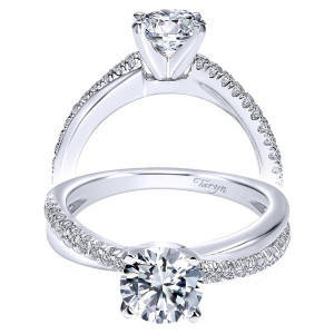 Taryn 14k White Gold Round Twisted Engagement Ring TE10439W44JJ
