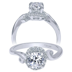 Taryn 14k White Gold Round Bypass Engagement Ring TE10449W44JJ