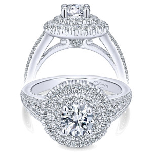 Taryn 14k White Gold Round Double Halo Engagement Ring TE10451W44JJ