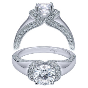 Taryn 14k White Gold Round Straight Engagement Ring TE10487W44JJ