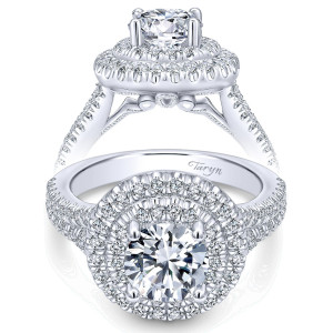 Taryn 14k White Gold Round Double Halo Engagement Ring TE10491W44JJ