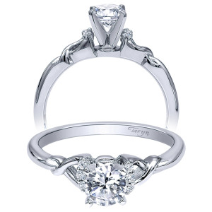Taryn 14k White Gold Round Twisted Engagement Ring TE10498W44JJ