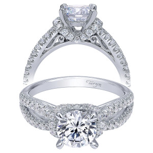 Taryn 14k White Gold Round Twisted Engagement Ring TE10752W44JJ