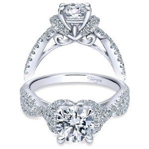 Taryn 14k White Gold Round Twisted Engagement Ring TE10753W44JJ