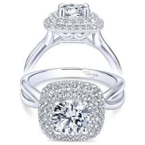 Taryn 14k White Gold Round Double Halo Engagement Ring TE10798W44JJ