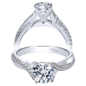 Taryn 14k White Gold Round Twisted Engagement Ring TE10951W44JJ