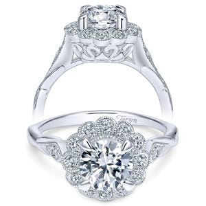 Taryn 14k White Gold Round Halo Engagement Ring TE11799R4W44JJ