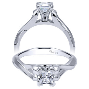 Taryn 14k White Gold Princess Cut Twisted Engagement Ring TE11871S2W4JJJ