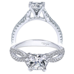 Taryn 14k White Gold Round Twisted Engagement Ring TE11887S4W44JJ