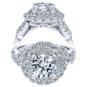 Taryn 18K White Gold Round Double Halo Engagement Ring TE11990R6W83JJ