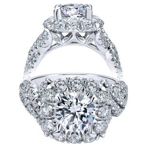 Taryn 18K White Gold Round Halo Engagement Ring TE11992R8W83JJ