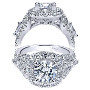 Taryn 18K White Gold Round Halo Engagement Ring TE11993R6W83JJ
