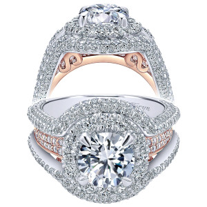 Taryn 18K White Gold Round Double Halo Engagement Ring TE11995R6T83JJ