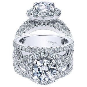 Taryn 18K White Gold Round Halo Engagement Ring TE11997R6W83JJ