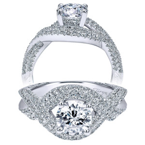 Taryn 14k White Gold Round Twisted Engagement Ring TE12004R4W44JJ