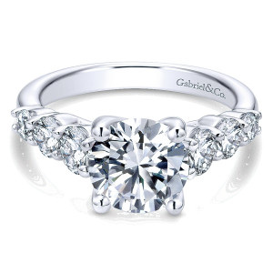 Gabriel - Darby 14 Karat Round Straight Engagement Ring ER12092R8W44JJ