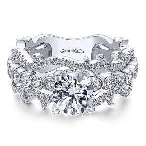 Gabriel 14K White Gold Diamond Engagement Ring ER12194R4W44JJ