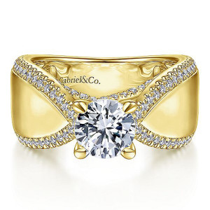 Gabriel 14 Karat Round Diamond Engagement Ring ER14628R4Y44JJ