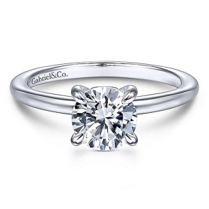 Gabriel 14 Karat Round Diamond Engagement Ring ER14684R4W4JJJ