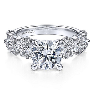 Gabriel 14 Karat Round Diamond Engagement Ring ER14732R6W44JJ
