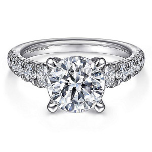 Gabriel 14 Karat Round Diamond Engagement Ring ER15250R8W44JJ