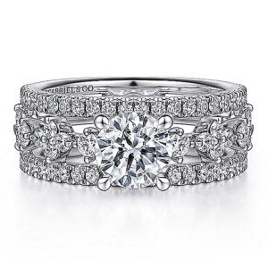 Gabriel 14K White Gold Diamond Engagement Ring ER15541R4W44JJ