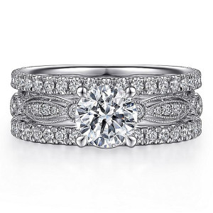 Gabriel 14K White Gold Diamond Engagement Ring ER15545R4W44JJ