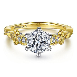 Gabriel 14 Karat Round Diamond Engagement Ring ER15627R4M44JJ