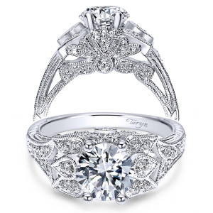 Taryn 14k White Gold Round Straight Engagement Ring TE3910W44JJ