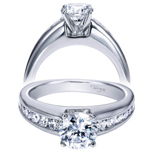Taryn 14k White Gold Round Straight Engagement Ring TE4183W44JJ