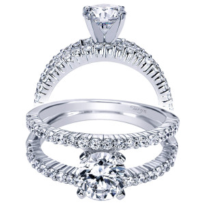Taryn 14k White Gold Round Split Shank Engagement Ring TE4233W44JJ