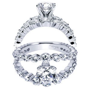 Taryn 14k White Gold Round Split Shank Engagement Ring TE5314W44JJ