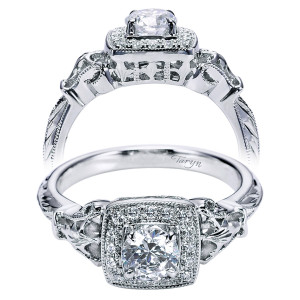 Taryn 14k White Gold Round Halo Engagement Ring TE5437W44JJ