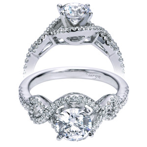 Taryn 14k White Gold Round Halo Engagement Ring TE5705W44JJ
