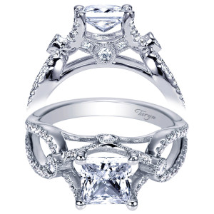 Taryn 14k White Gold Princess Cut Twisted Engagement Ring TE6435W44JJ