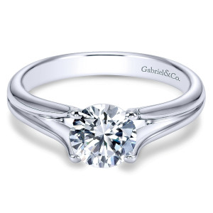 Gabriel - Selah 14 Karat Round Solitaire Engagement Ring ER7516W4JJJ