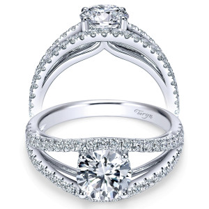 Taryn 14k White Gold Round Split Shank Engagement Ring TE7726W44JJ