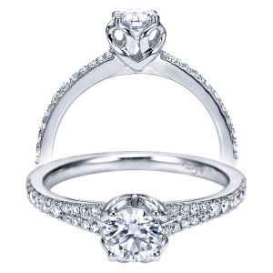 Taryn 14k White Gold Round Split Shank Engagement Ring TE7727W44JJ