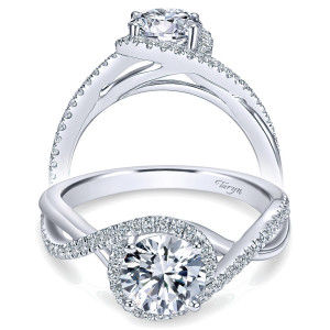 Taryn 14k White Gold Round Twisted Engagement Ring TE7804W44JJ